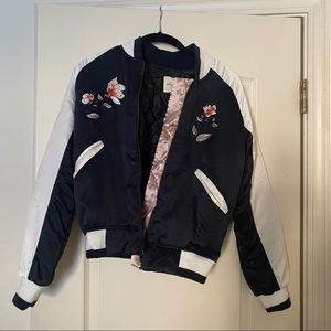 NWT Urban Outfitters Floral Bomber Jacket Size XS